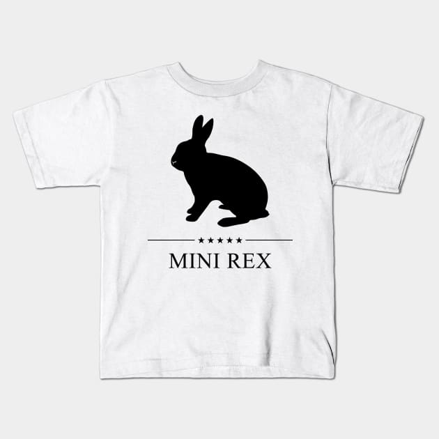 Mini Rex Rabbit Black Silhouette Kids T-Shirt by millersye